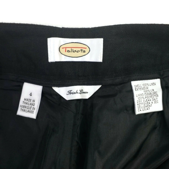 Vintage Talbots Black Irish Linen Straight Leg Lined Ankle Pants Womens Size 4 - Picture 13 of 14